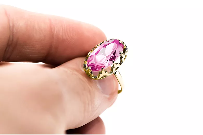 14k žluté zlato Ametyst  Vintage style vrc253y